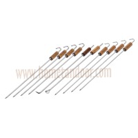 Tandoori Oven Skewer Set Stainless Steel with Wooden Handle  (Full Length)